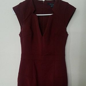 Burgundy french connection midi dress